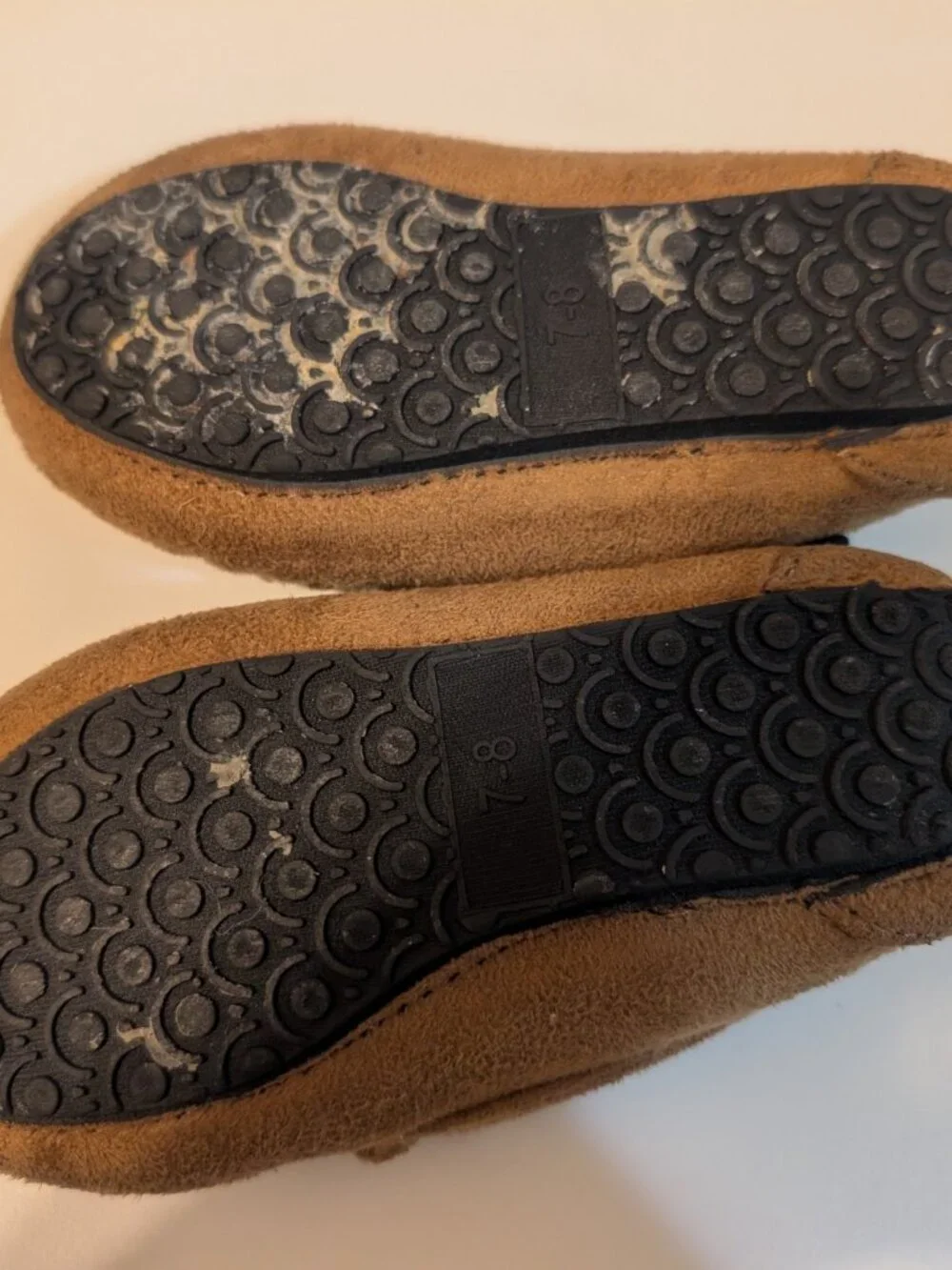 Toddler moccasin slippers, size 7-8